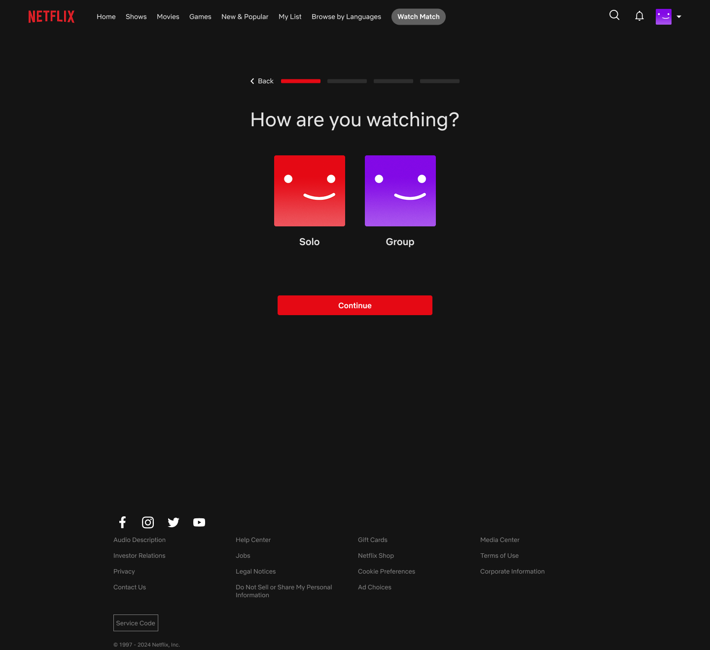 Choose viewing context